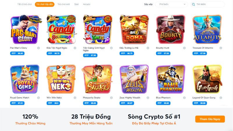 Kho game quay hũ đa dạng với hơn 2000 trò chơi